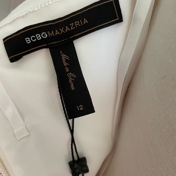BCBG white strapless dress with pockets and structure NWT size 12 - Picture 7 of 13